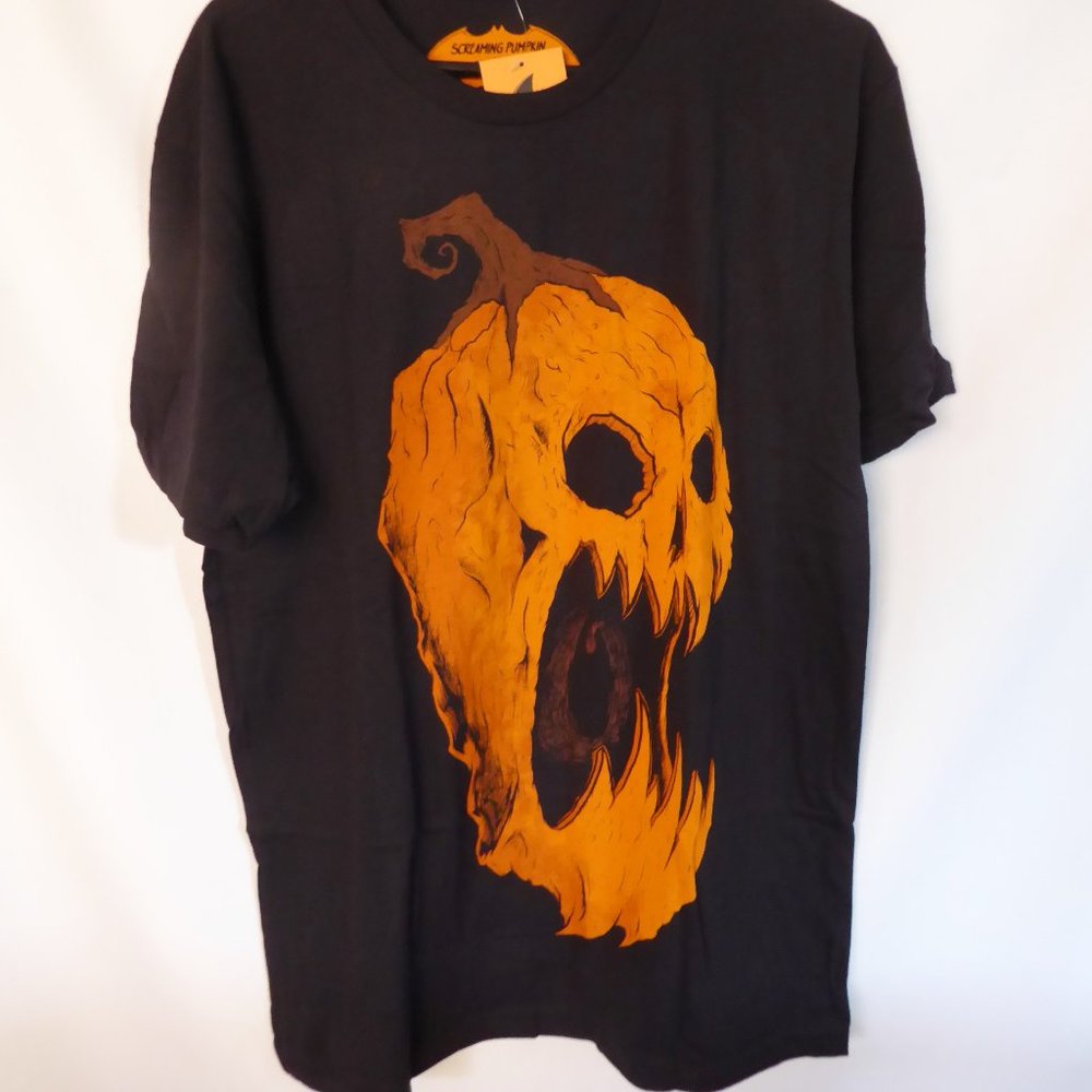 SEVENTH INK BRAND SCREAMING PUMPKIN HALLOWEEN MENS T SHIRT (NEW) LARGE -SOLD OUT